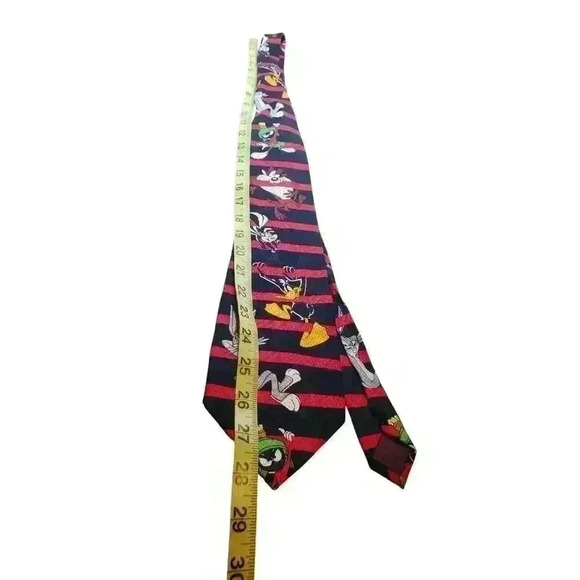 Vintage Looney Tunes Neck Tie 1995 Bugs Daffy Pepe Le Pew Taz Martin Martian - Picture 8 of 10